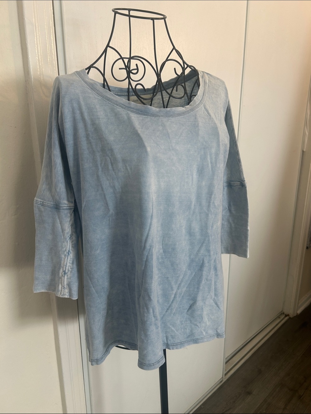 cloth & stone Washed Light Blue Scoop Neck Hi Lo Tunic T Shirt Size S